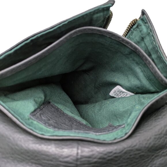 Rock, Paper, Scissors Black Leather Messenger Sling bag Crossbody NWT - Picture 6 of 13